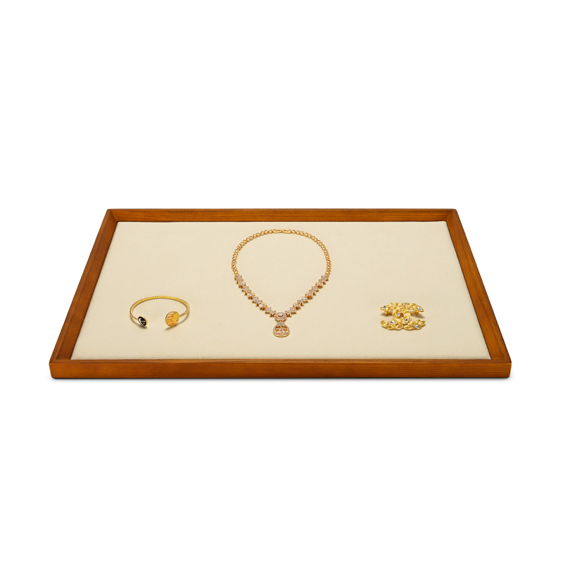 China FANXI Wholesale Custom Wooden Jewelry Store Display Ring Earrings Necklace Pendant Display Jewelry Tray
