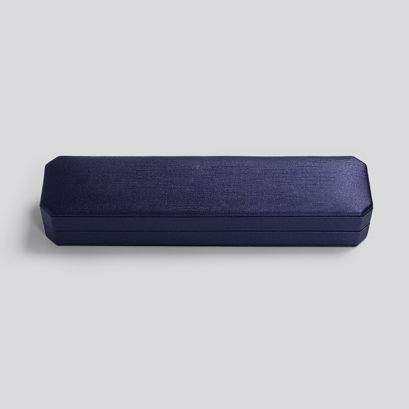 High Repurchasing Rate Long Bracelet Boxes PU Leather Jewellery Packaging Box Blue Jewelry Box with Custom Logo