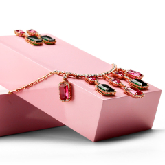 Fanxi New Arrival Jewelry Display Stands Baking Wood Luxury Ring Earring Necklace Shop Window Display Showcase Holder