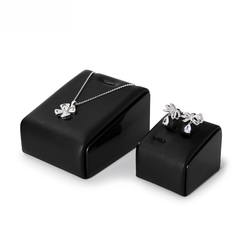 Fanxi Wholesale Jewelry Display Solid Wood Jewelry Display Sets Leather Jewelry Display Stand For Ring Earring Pendant Bangle