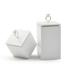 FANXI Solid Wood White Luxury Jewelry Ring Earring Display Stand Holder With Silver Metal T-bar Display Stands