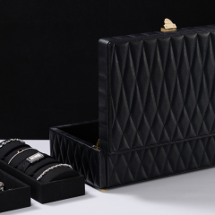 2023 New Custom Jewellery Cases Jewelry Travel Case Outside PU Leather Inside Velvet