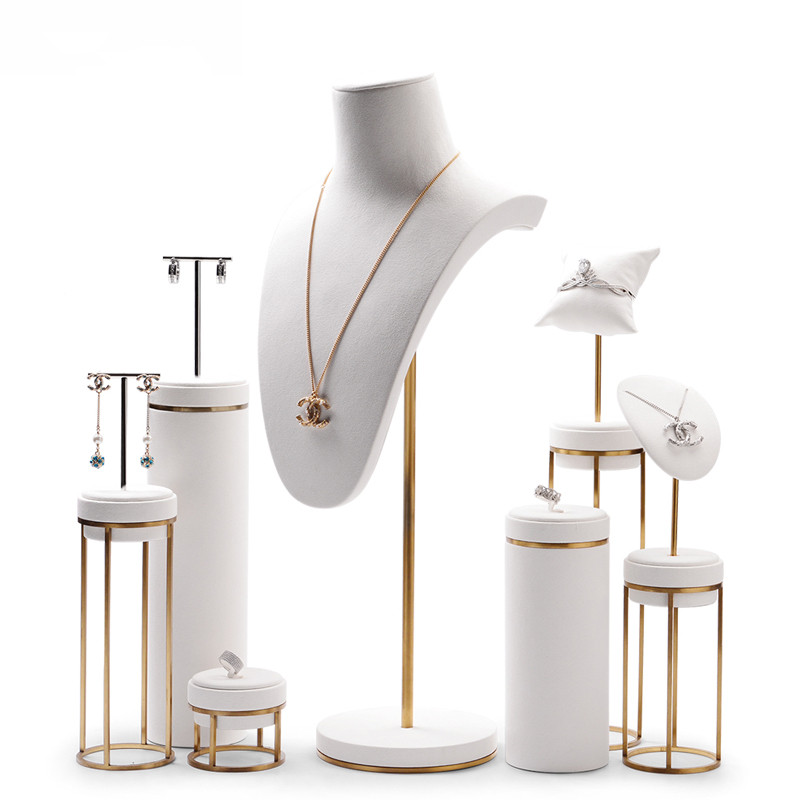 Fanxi Factory Jewelry Metal Rack Display Set Handmade Jewelry Mannequin Jewelry Display Stand For Necklace Earring Ring Display