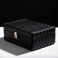 2023 New Custom Jewellery Cases Jewelry Travel Case Outside PU Leather Inside Velvet