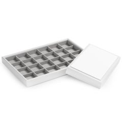 FANXI Classic Grey Custom Jewelry Tray Glossy Paint and Pearl Fleece Earring Ring Display Jewellry Plate For Exihibition
