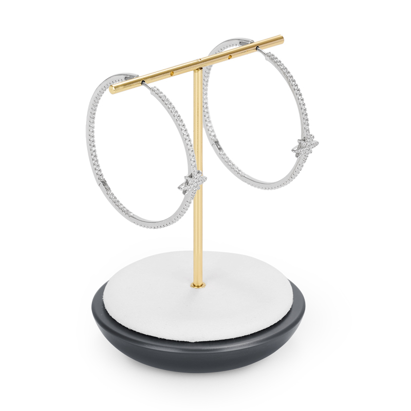 Fanxi New Arrival Jewelry Display Stands Microfi And Metal Luxury Ring Earring Necklace Shop Window Display Showcase Set