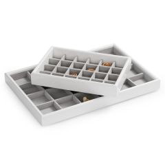 FANXI Classic Grey Custom Jewelry Tray Glossy Paint and Pearl Fleece Earring Ring Display Jewellry Plate For Exihibition