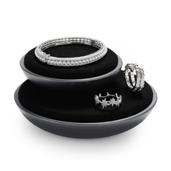 Fanxi New Arrival Jewelry Display Stands Microfi And Metal Luxury Ring Earring Necklace Shop Window Display Showcase Set