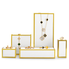 Fanxi New Arrival Luxury Jewelry Stand Handmade Jewellery Mannequin Sheet Metal Edge Trim For Necklace Earring Ring Display Set