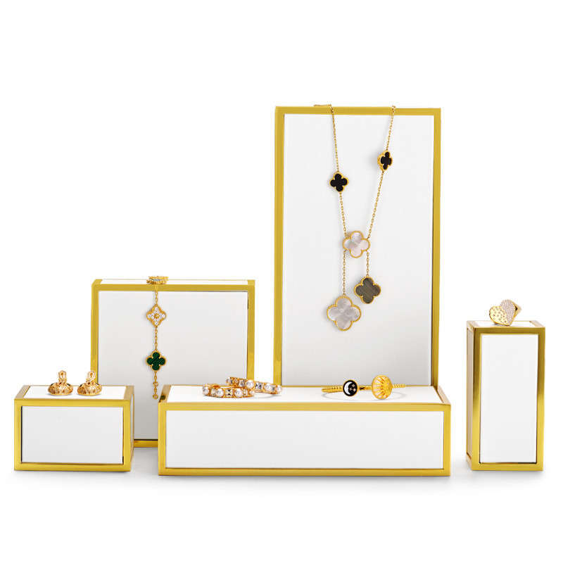 Fanxi New Arrival Luxury Jewelry Stand Handmade Jewellery Mannequin Sheet Metal Edge Trim For Necklace Earring Ring Display Set
