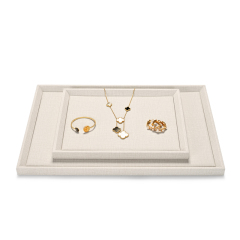 Fanxi China New Arrivals Elegant Texture Pu Leather Jewellery Trays For Ring Earring Necklace Jewelry Display Showcase Plates