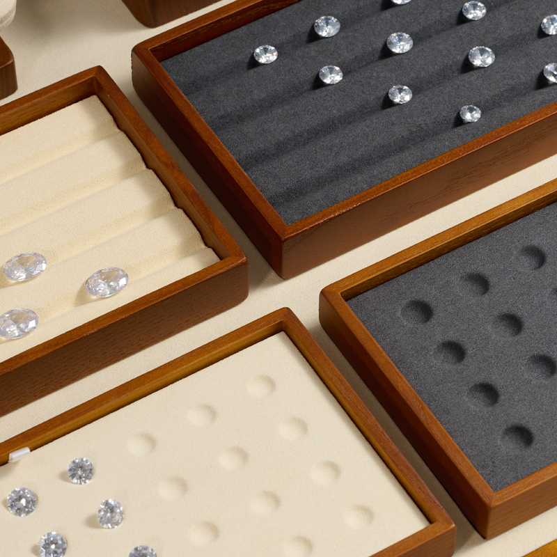 FANXI Factory New Jewellery Display Sets Solid Wood Ring Earrings Necklace Holder Jewellery Window Display