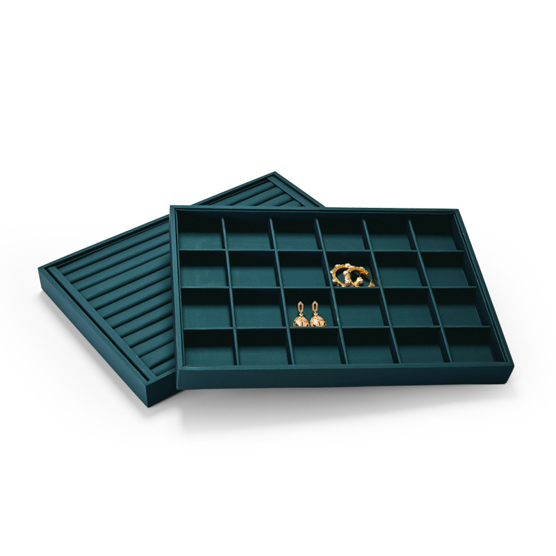 Fanxi Luxury PU Leather Jewelry Display Tray for Ring Pedant Bangle Necklace