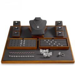 FANXI Factory New Jewellery Display Sets Solid Wood Ring Earrings Necklace Holder Jewellery Window Display