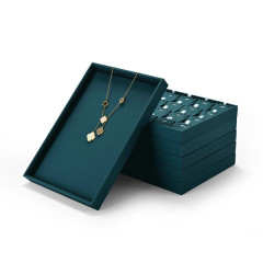 Fanxi Luxury PU Leather Jewelry Display Tray for Ring Pedant Bangle Necklace