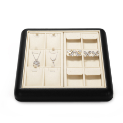 Fanxi New Luxury Pu Leather Microfiber Jewelry Display Tray For Ring Pendant Bangle Necklace