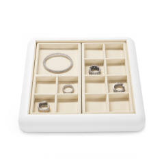 Fanxi New Luxury Pu Leather Microfiber Jewelry Display Tray For Ring Pendant Bangle Necklace