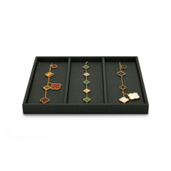 Fanxi New Product Customized Design Jewelry Pu Leather Display Tray Gold Rings Necklaces Holder Plated Jewelry