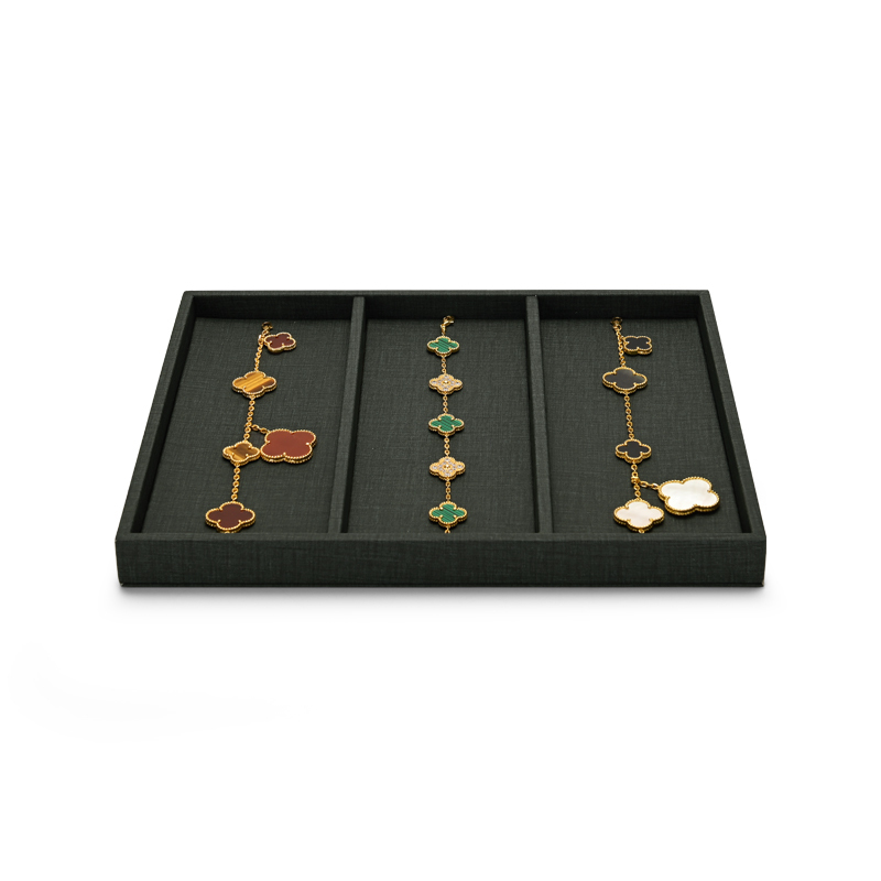 Fanxi New Product Customized Design Jewelry Pu Leather Display Tray Gold Rings Necklaces Holder Plated Jewelry