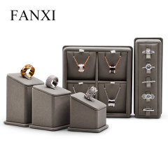 FANXI High End Self-design Custom Jewelry Display Made By Leather Jewellery Used For Ring Earring Pendant