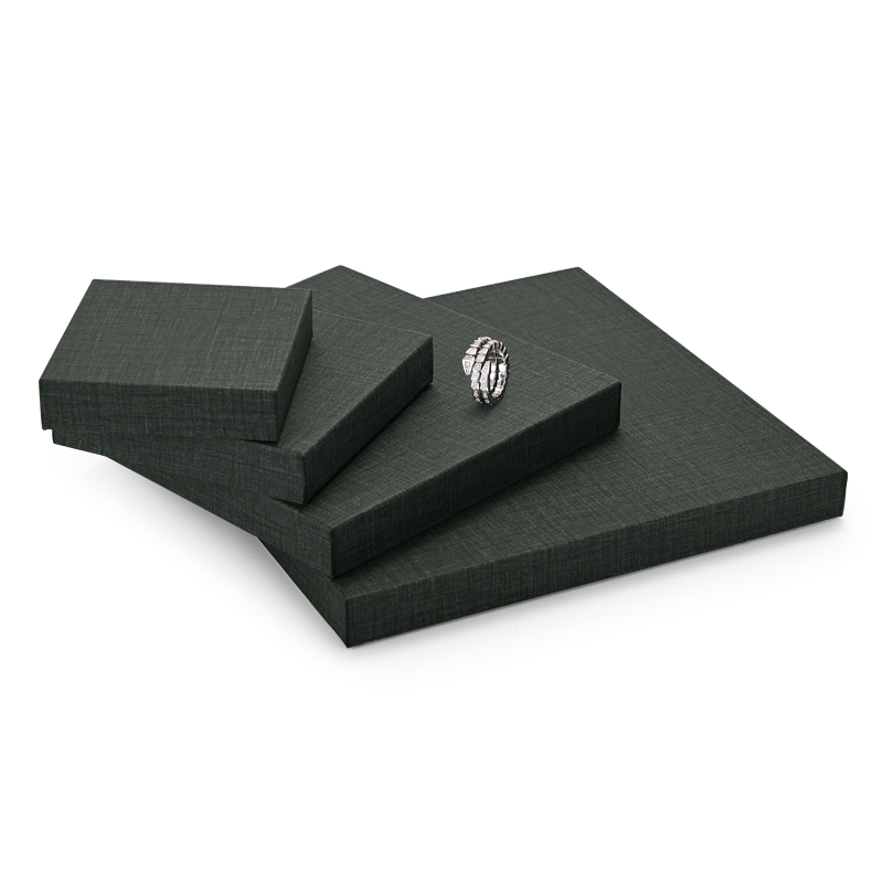 FANXI China Wholesale Custom Green PU leather Square Jewelry Trays Earrings Ring Bangle Necklace Display Jewelry Display Stands