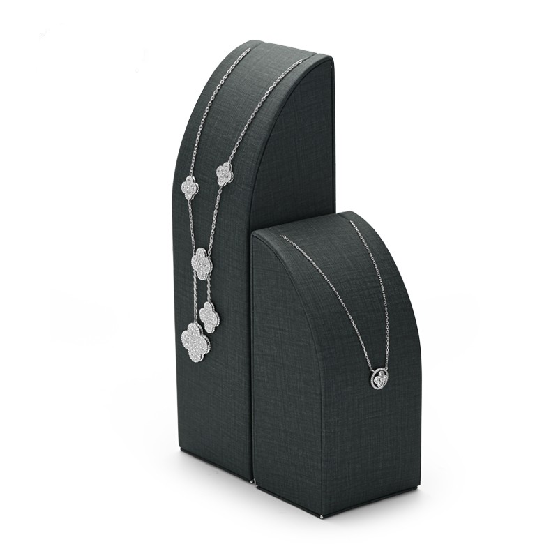 Fanxi Factory Sample Custom Logo Wholesale Pu Laether Display Set Stand Holder Classic Necklace Jewelry Exhibitors