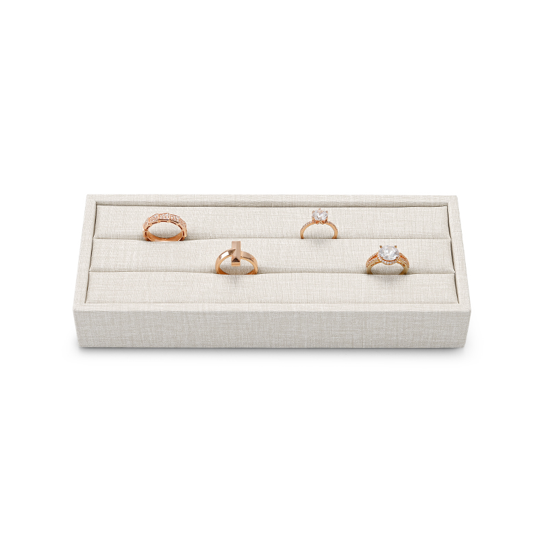 FANXI Custom Jewelry Display Props Classic PU Leather For Ring Earring Display Tray