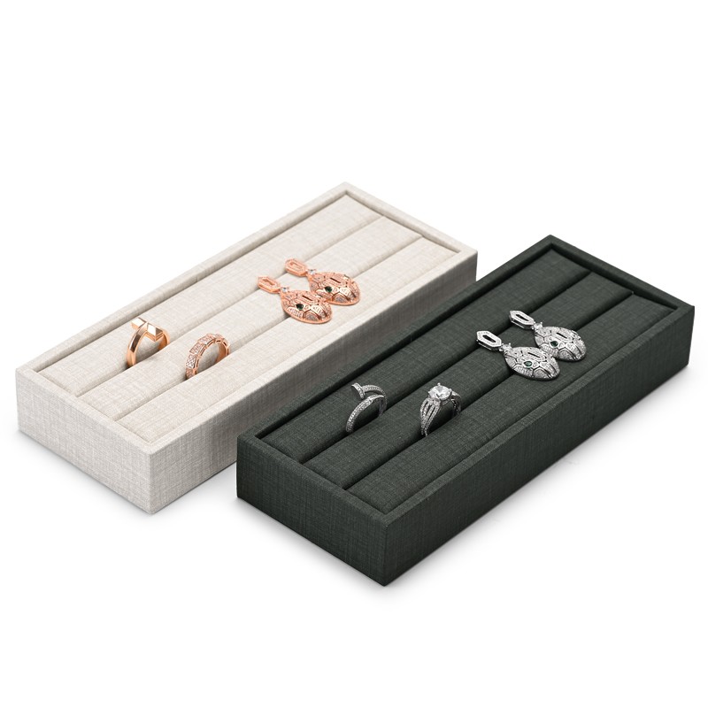 FANXI Custom Jewelry Display Props Classic PU Leather For Ring Earring Display Tray