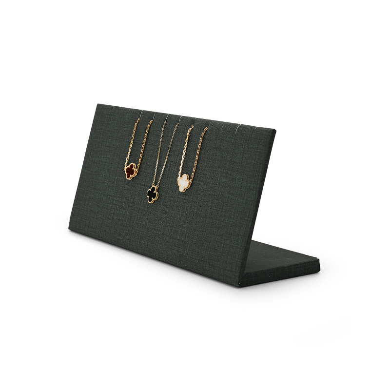 FANXI Factory Custom New Jewelry Shop Counter Display Beige PU Leather Jewelry Display Stand Earrings Pendant Jewellery Displays