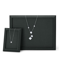 Fanxi Oem Custom Wholesale Classic Dark Grey Pu Leather Jewelry Displays Ring Earrings Pendant Bangle Watch Jewelry Trays