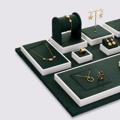 FANXI Jewelry Display Set For Bracelet Necklace Ring Exhibitor Organizer Holder Custom Paint and Cashmere Leather Jewelry Display