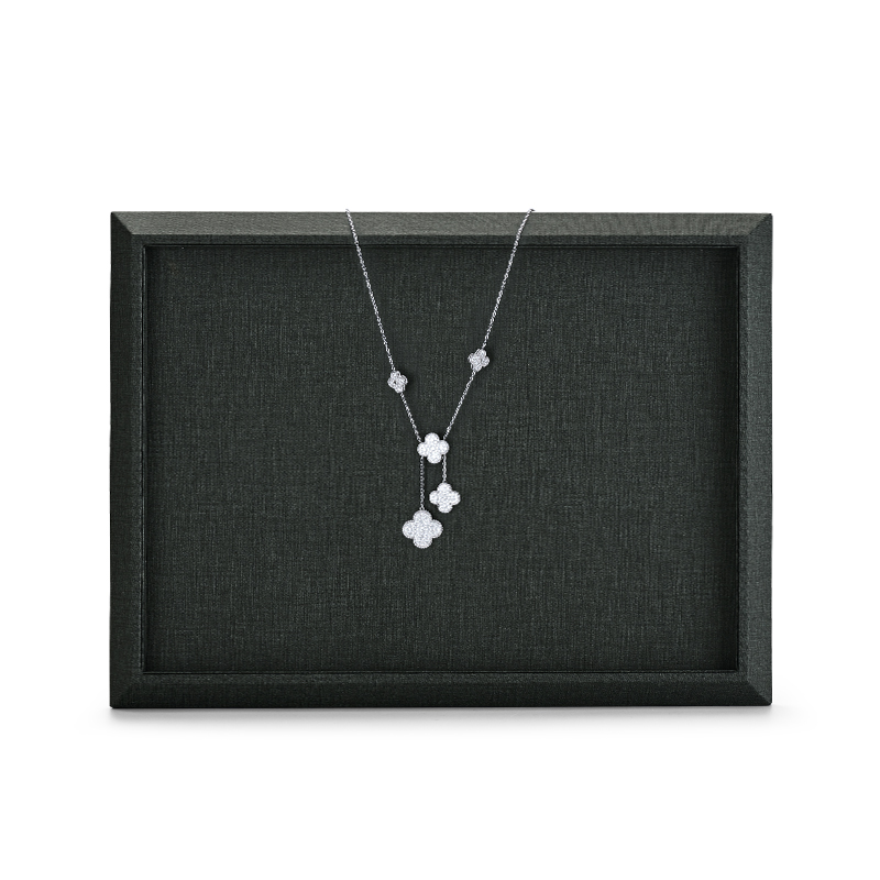 Fanxi Oem Custom Wholesale Classic Dark Grey Pu Leather Jewelry Displays Ring Earrings Pendant Bangle Watch Jewelry Trays