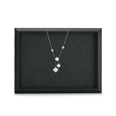Fanxi Oem Custom Wholesale Classic Dark Grey Pu Leather Jewelry Displays Ring Earrings Pendant Bangle Watch Jewelry Trays