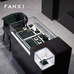 FANXI Jewelry Display Set For Bracelet Necklace Ring Exhibitor Organizer Holder Custom Paint and Cashmere Leather Jewelry Display
