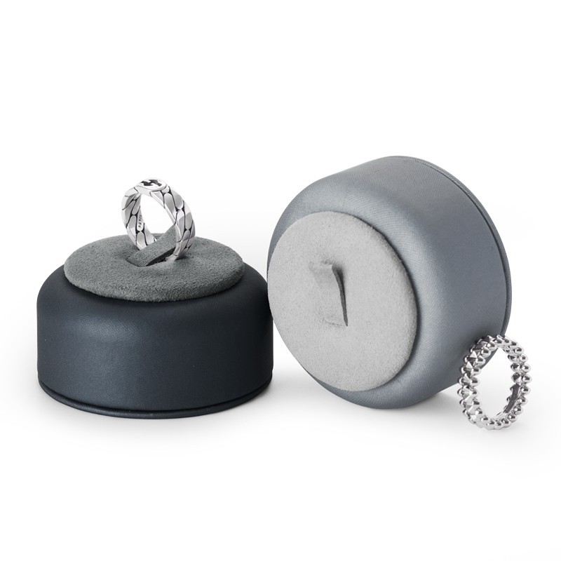 FANXI Wholesale Custom Grey PU Leather Jewelry Display Stand Ring Holder for Jewellry Store