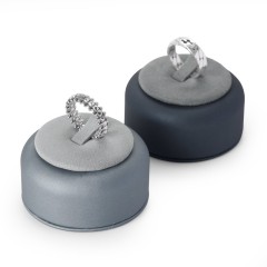 FANXI Wholesale Custom Grey PU Leather Jewelry Display Stand Ring Holder for Jewellry Store