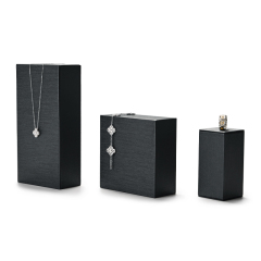 Fanxi New Arrival Jewelry Stand Pu Leather Luxury Ring Earring Necklace Jewellery Display Cabinet Cube Plate Showcase Set