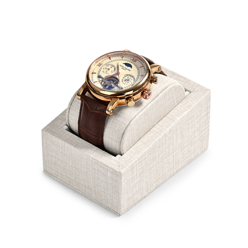 Fanxi Hot Sale Black Pu Leather Watch Display Different Size For Men Watch Stand With Custom Logo And Design