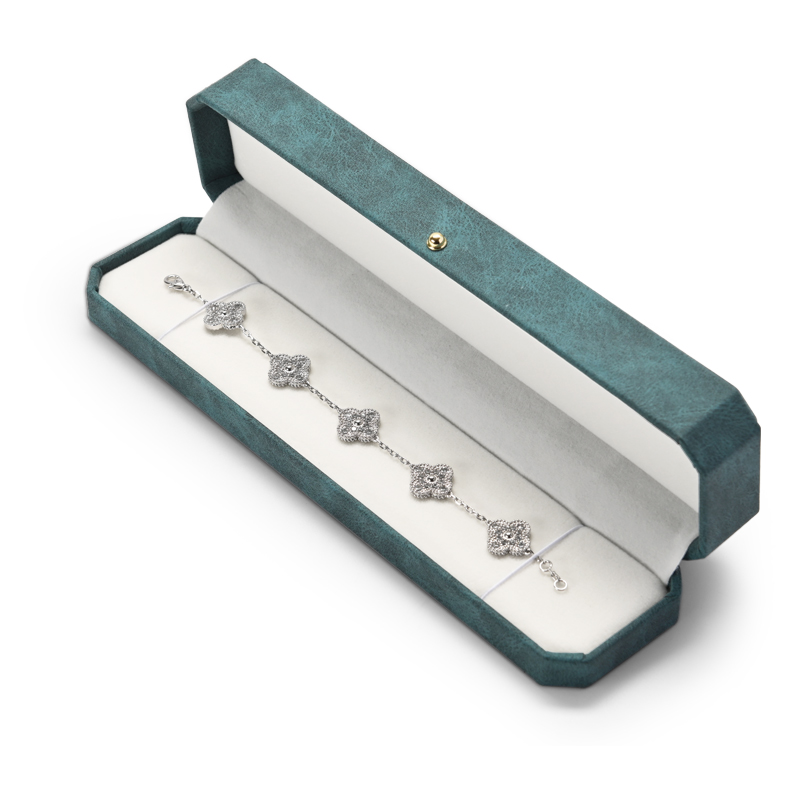 Fanxi High Quality Pu Leather Cream White Jewelry Boxes Packaging Plastic Jewellery Box With Button