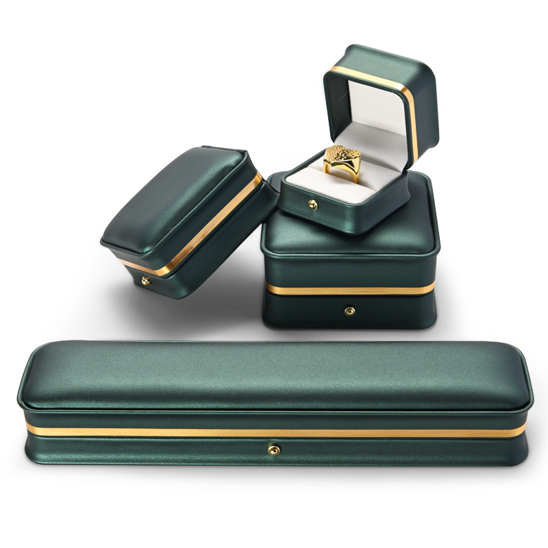 Fanxi New Wholesale Jewellery Packaging Box Ring Necklace Boxes With Button Leatherjewelry Packing Gift Box