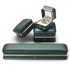Fanxi New Wholesale Jewellery Packaging Box Ring Necklace Boxes With Button Leatherjewelry Packing Gift Box