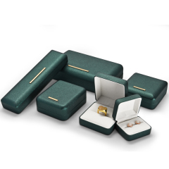 Fanxi New Arrival Green Pu Leather Jewelry Boxes For Ring Earrings Bracelet Necklace Jewelry Gift Box Packaging Set