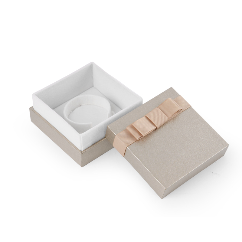 Fanxi Wholesale Custom Champagne Jewelry Gift Box Ring Earrings Pendant Necklace Velvet Box With Ribbon Jewelry Package Box