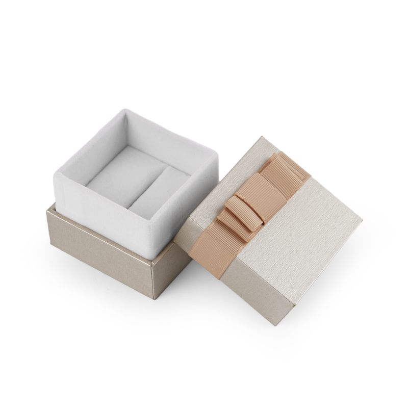 Fanxi Wholesale Custom Champagne Jewelry Gift Box Ring Earrings Pendant Necklace Velvet Box With Ribbon Jewelry Package Box