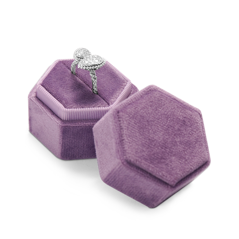 Fanxi Hot Sale Purple Octagonal Custom Jewelry Packaging Box For Ring Jewelry Gift Package Box With Customized Logo