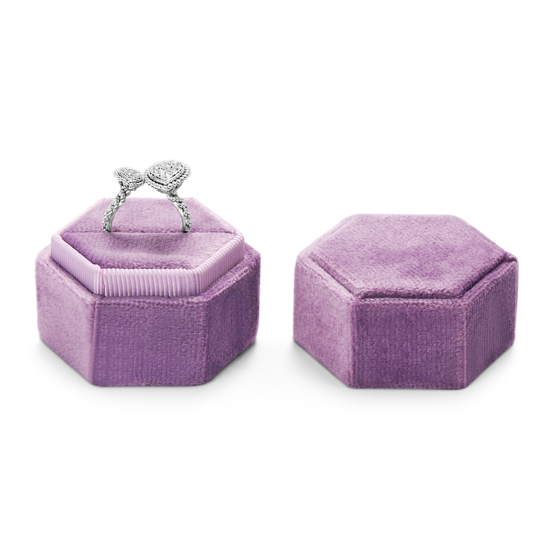 Fanxi Hot Sale Purple Octagonal Custom Jewelry Packaging Box For Ring Jewelry Gift Package Box With Customized Logo