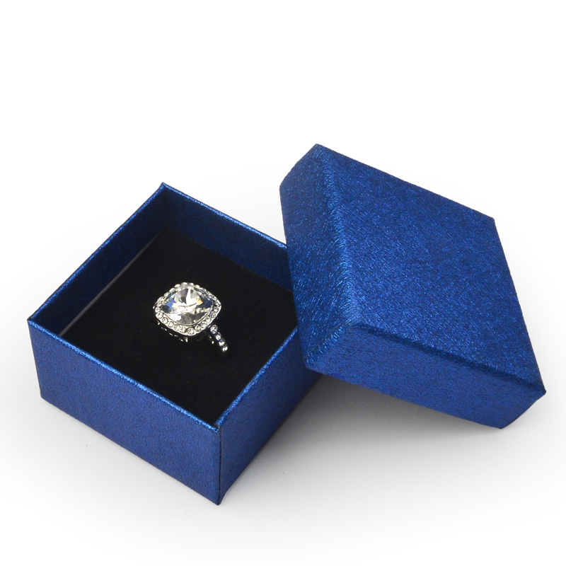 Fanxi Luxury Blue Paper Box Eco-friendly Jewelry Package Box with Custom Logo for Ring Pendant Earrings