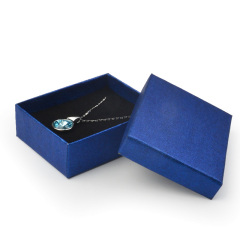 Fanxi Luxury Blue Paper Box Eco-friendly Jewelry Package Box with Custom Logo for Ring Pendant Earrings