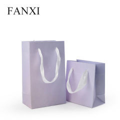 Fanxi New Arrival Custom Jewelry Box and Paper Bag Light Purple Jewellry Package Box for Pendant