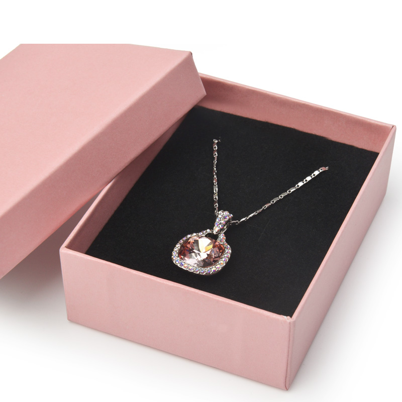 Fanxi Eco-friendly Paper Jewelry Box Pink Factory Package Box for Ring Pendant and Earrings